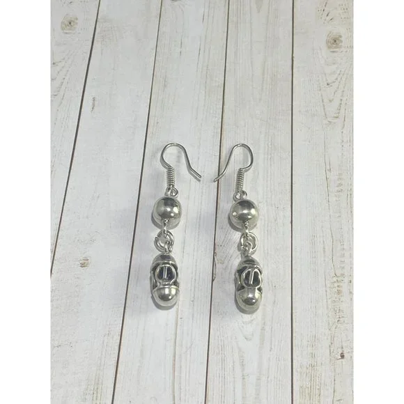 Sterling Silver Filigree Dangle Ball Earrings Hook Pierced Fine - Picture 4 of 7